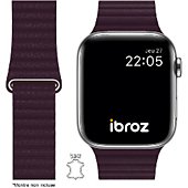 Bracelet Ibroz Apple Watch Cuir Loop 38/40/41mm bordeau