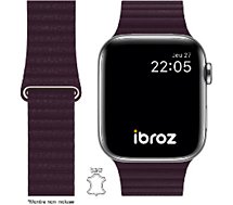 Bracelet Ibroz  Apple Watch Cuir Loop 38/40/41mm bordeau