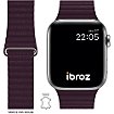 Bracelet Ibroz Apple Watch Cuir Loop 42/44/45mm bordeau