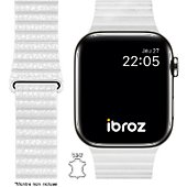 Bracelet Ibroz Apple Watch Cuir Loop 38/40/41mm blanc