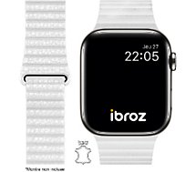 Bracelet Ibroz  Apple Watch Cuir Loop 38/40/41mm blanc