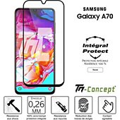 Protège écran Tm Concept Verre trempé intégral Samsung A70 - Noir