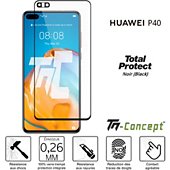Protège écran Tm Concept Verre trempé intégral Huawei P40 - Noir