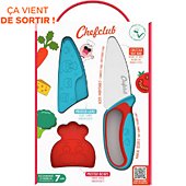 Couteau de cuisine Chefclub le couteau du chef kids bleu et rouge