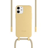 Coque collier Woodcessories iPhone 12 mini Tour de cou Bio jaune