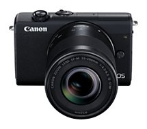 Appareil photo Hybride Canon  M200 Noir+EF-M 15-45mm+EF-M 55-200mm IS