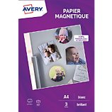 Papier créatif Avery  3 Papiers magnétiques brillants A4