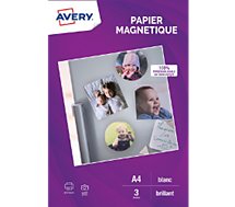 Papier créatif Avery  3 Papiers magnétiques brillants A4
