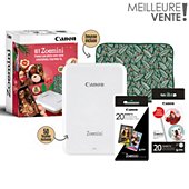 Imprimante photo portable Canon Kit Zoemini Blanc+40 feuilles+pochette