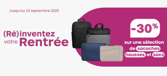 -30% sur une sélection de sacoches, housses et sacs
