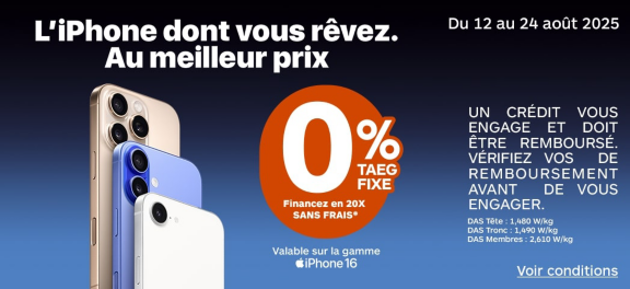 Financement sans frais iPhone