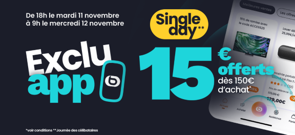 exclu app : 15€ offerts dès 150€ d'achat