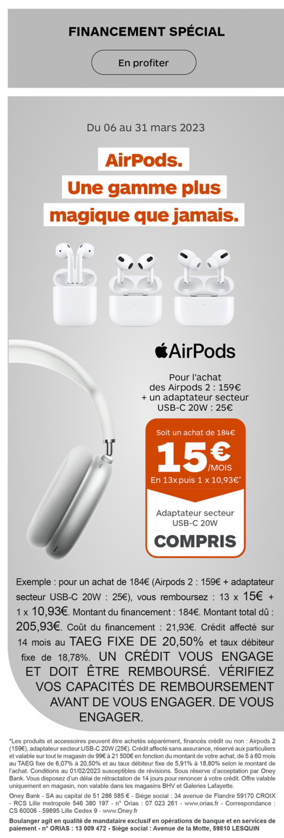 Financement special apple