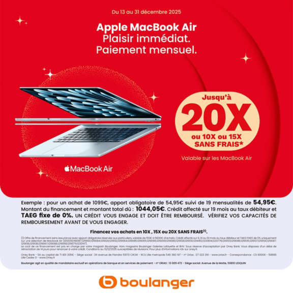 macbook air financement