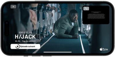 iPhone 15 diffusant la série Apple TV+ Hijack