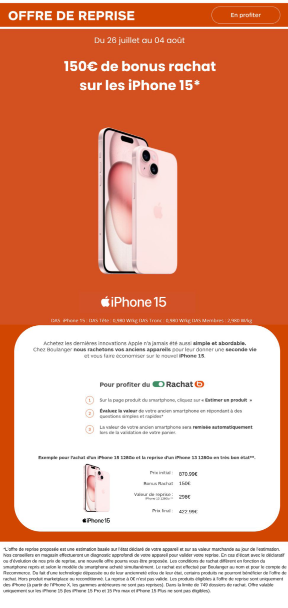 bonus rachat iPhone 15