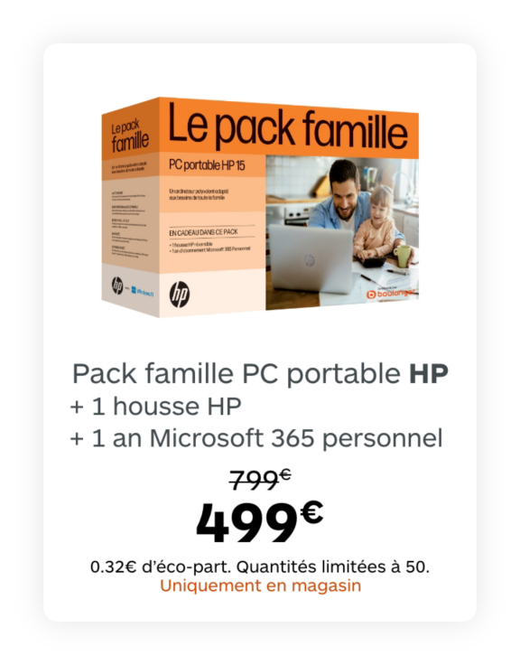 Pack famille PC portable HP