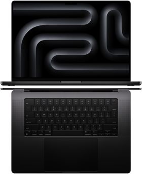 Une présentation d’ordinateurs portables MacBook Pro met en valeur le large écran et le design fin