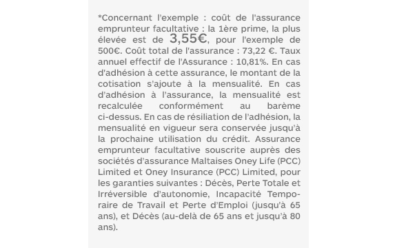 Mentions légales financement