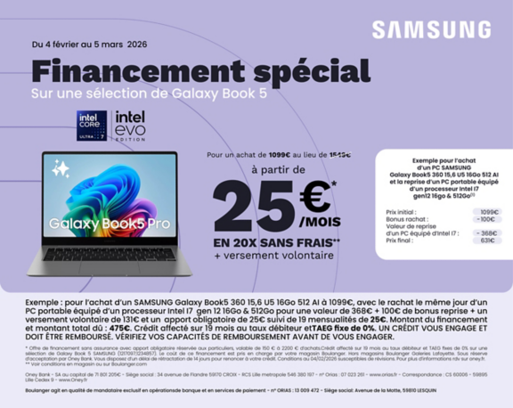 Financement samsung galaxy book 5