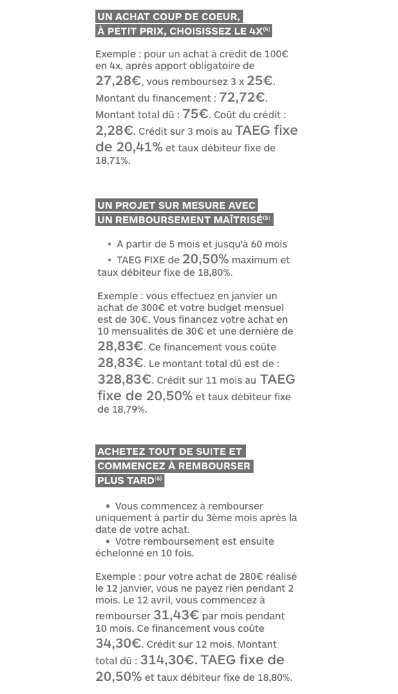 Exemple de financements