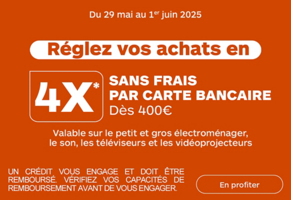 4 fois sans frais !