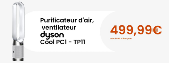 Purificateur d'air, ventilateur DYSON Cool PC1 - TP11