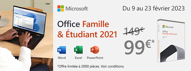 Profitez de Microsoft Office Famille et Etudiant à 99€ au lieu de 149€