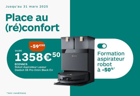 Robot Aspirateur Laveur ECOVACS Deebot X8 Pro Omni Black EU