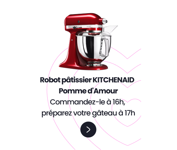 Robot pâtissier KITCHENAID 5KSM175PSECA Pomme d'Amour (1080530)  Commandez-le à 16h, préparez votre gâteau à 17h