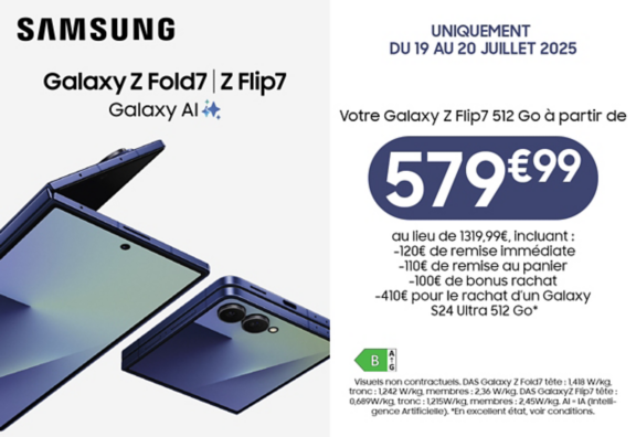 Offre samsung Z FOLD7 / Z FLIP7
