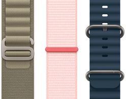 Boucle Alpine olive, Boucle Sport rose pâle et Bracelet Océan bleu