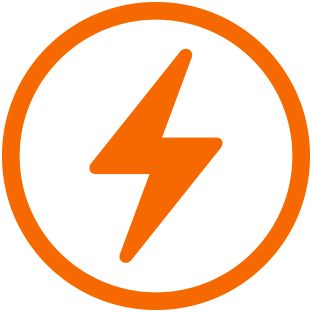 Icône d’éclair orange à l’intérieur d’un cercle orange, indiquant les capacités en matière d’autonomie